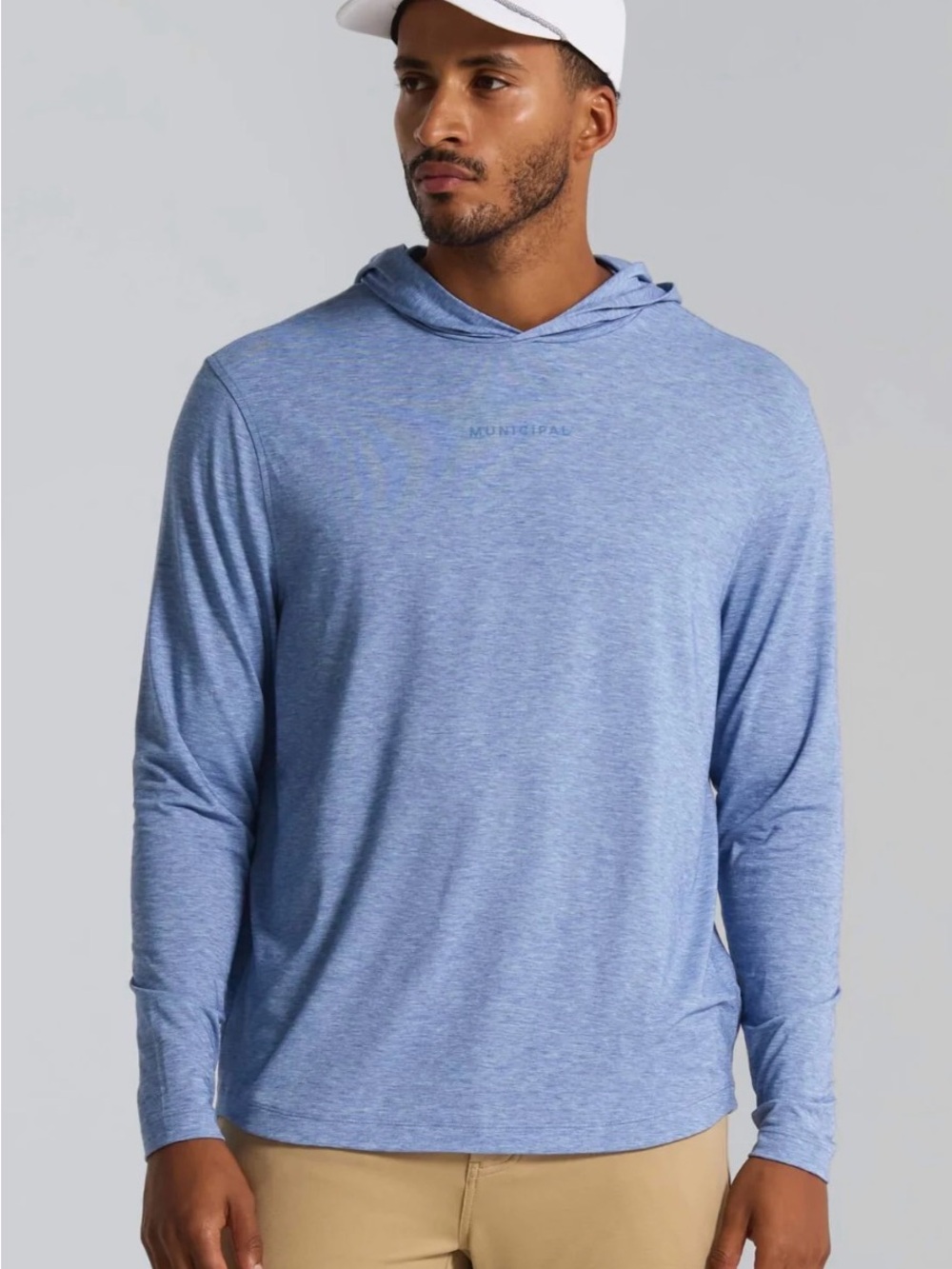 Municipal Sport Utility LS Hoodie T Shirt, Mens Small, Horizon Blue, Excellent
